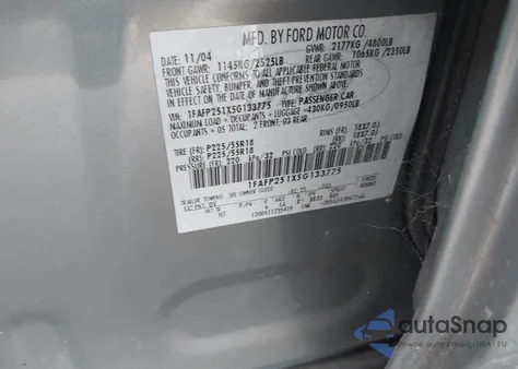 2005 Ford Five Hundred Limited from USA, damaged, VIN 1FAFP251X5G133775